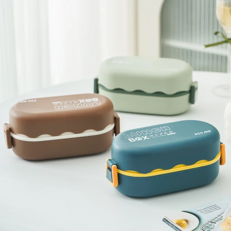 INS plástico de doble capa studant-lunch box microondas bento box lunch box dividido picnic camping ensalada de frutas INS plástico de doble capa studant-lunch box microondas bento box lunch box dividido picnic camping ensalada de frutas